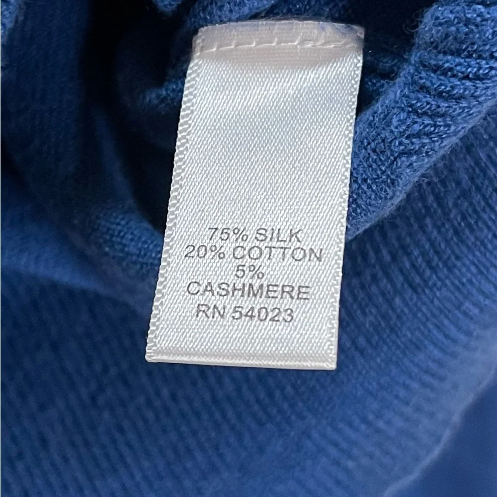 Banana Republic Blue Silk Cashmere & Cotton Men’s V-Neck Sweater Size Large